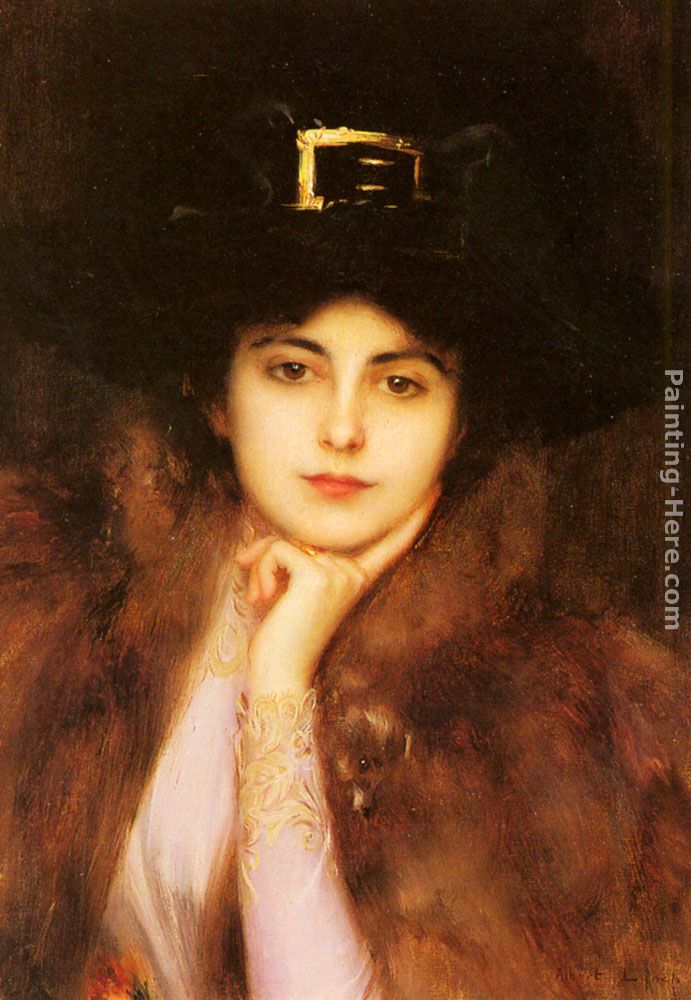 Portrait of an Elegant Lady painting - Albert Lynch Portrait of an Elegant Lady art painting